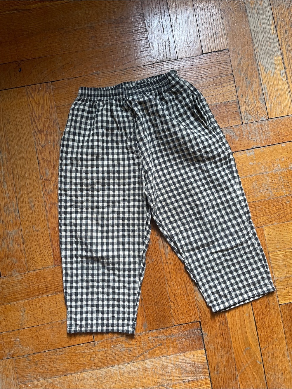 cotton gingham checker pants, unisex kids size 4y-5y / 105-115cm
